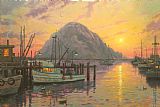 Thomas Kinkade Morro Bay at Sunset