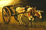 Vincent van Gogh Cart with Reddish-brown Ox
