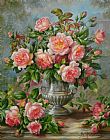 Albert Williams English Elegance Roses in a Silver Vase