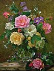 Albert Williams Roses In A Glass Vase