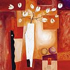 alfred gockel Orange Geometric Floral I