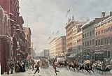 American School Winter Scene on Broadway