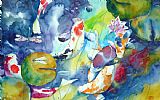 Andre Mehu Dragonflies and koi fishes