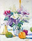 Andre Mehu Sketch with lilac and freesia