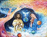 Ashleigh Dyan Moore Jesus Art - Cloud Colored Christ Come