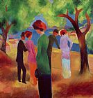 August Macke Woman in a Green Jacket