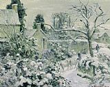 Camille Pissarro Effect of Snow with Cows at Montfoucault