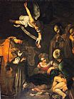Caravaggio Nativity with St. Francis And St. Lawrence