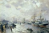 Carl Rodeck Sailing Ships in the Port of Hamburg
