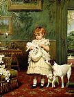 Charles Burton Barber Girl with Dogs