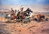 Charles Marion Russell Cowboys roping a steer