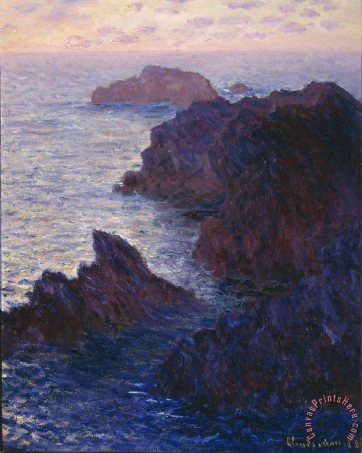 Monet Rocks Beach Claude Monet Rocks at Bell Ile Port Domois Framed Print for sale ...
