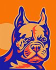 Collection 10 French Bulldog head portrait retro