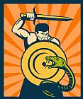 Collection 10 Warrior with sword serpent