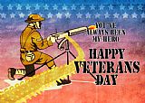 Collection 10 World War One American soldier firing machine gun