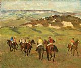 Edgar Degas Jockeys on Horseback before Distant Hills