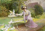 Edmond Alphonse Defonte Feeding the Doves