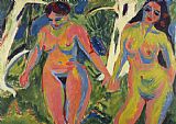 Ernst Ludwig Kirchner Two Nude Women In A Wood