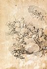 Fedele Fischetti Study for an Oval Ceiling Design Apollo, Strength, And Love