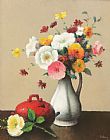 Felix Elie Tobeen White Vase And Red Box