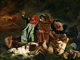 Ferdinand Victor Eugene Delacroix Dante and Virgil in the Underworld