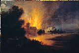 Flemish or Dutch A Village on Fire