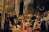 Francois Auguste Biard On the deck during a sea battle