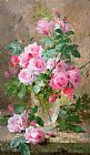 Frans Mortelmans Still life of roses in a glass vase
