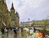 Georges Stein Flower Sellers by the Seine