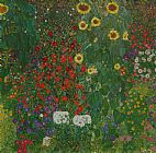 Gustav Klimt Farm Garden with Flowers