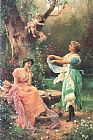 Hans Zatzka Cupid's Toss