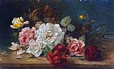 Hans Zatzka Still Life with Flowers And Butterfly