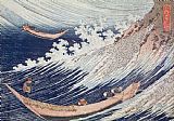 Hokusai Two Small Fishing Boats on the Sea