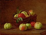 Ignace Henri Jean Fantin-Latour Apples in a Basket and on a Table