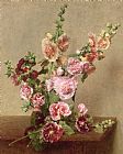 Ignace Henri Jean Fantin-Latour Hollyhocks