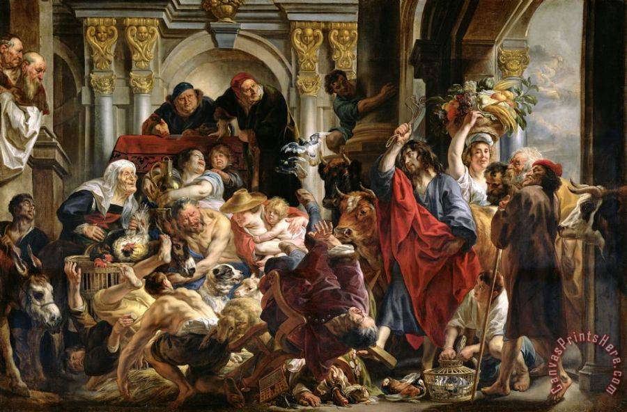 Jacob Jordaens Christ Driving the Merchants from the Temple Art Print ...