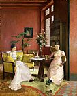 Jean Georges Ferry Two Women Reading in an Interior