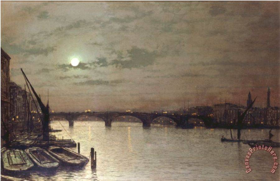 John Atkinson Grimshaw London Bridge 1883 Art Print for sale