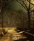John Atkinson Grimshaw A Moonlit Lane