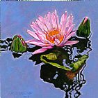 John Lautermilch Pink Lily with Dancing Reflections