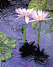 John Lautermilch Two Pink Lilies in the Rain