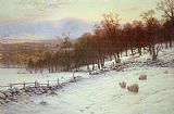 Joseph Farquharson Snow Covered Fields with Sheep