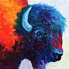 Marion Rose Bison Head Color Study I