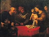 Orazio de Ferrari The Child Moses Throws Down Pharaoh's Crown
