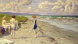 Paul Fischer Girls Preparing To Bathe On The Beach