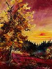 Pol Ledent Old oak at sunset