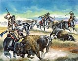 Ron Embleton Native American Indians killing American Bison