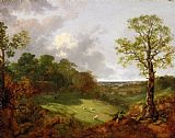 Thomas Gainsborough Wooded Landscape with a Cottage - Sheep and a Reclining Shepherd