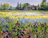 Timothy Easton Irises and Two Fir Trees