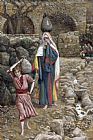 Tissot Jesus and His Mother at the Fountain